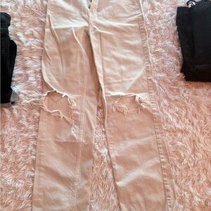 PacSun Light Tan Distressed Jeans